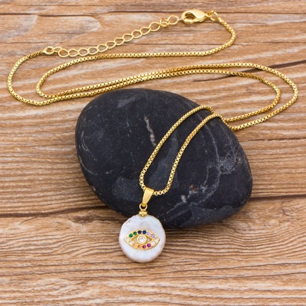 Pearl Series : Turkish Evil Eye Necklace - Image 3