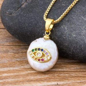 Pearl Series : Turkish Evil Eye Necklace